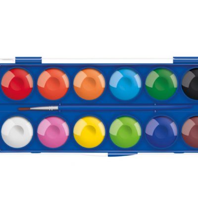Set acuarele, 12 culori + pensula